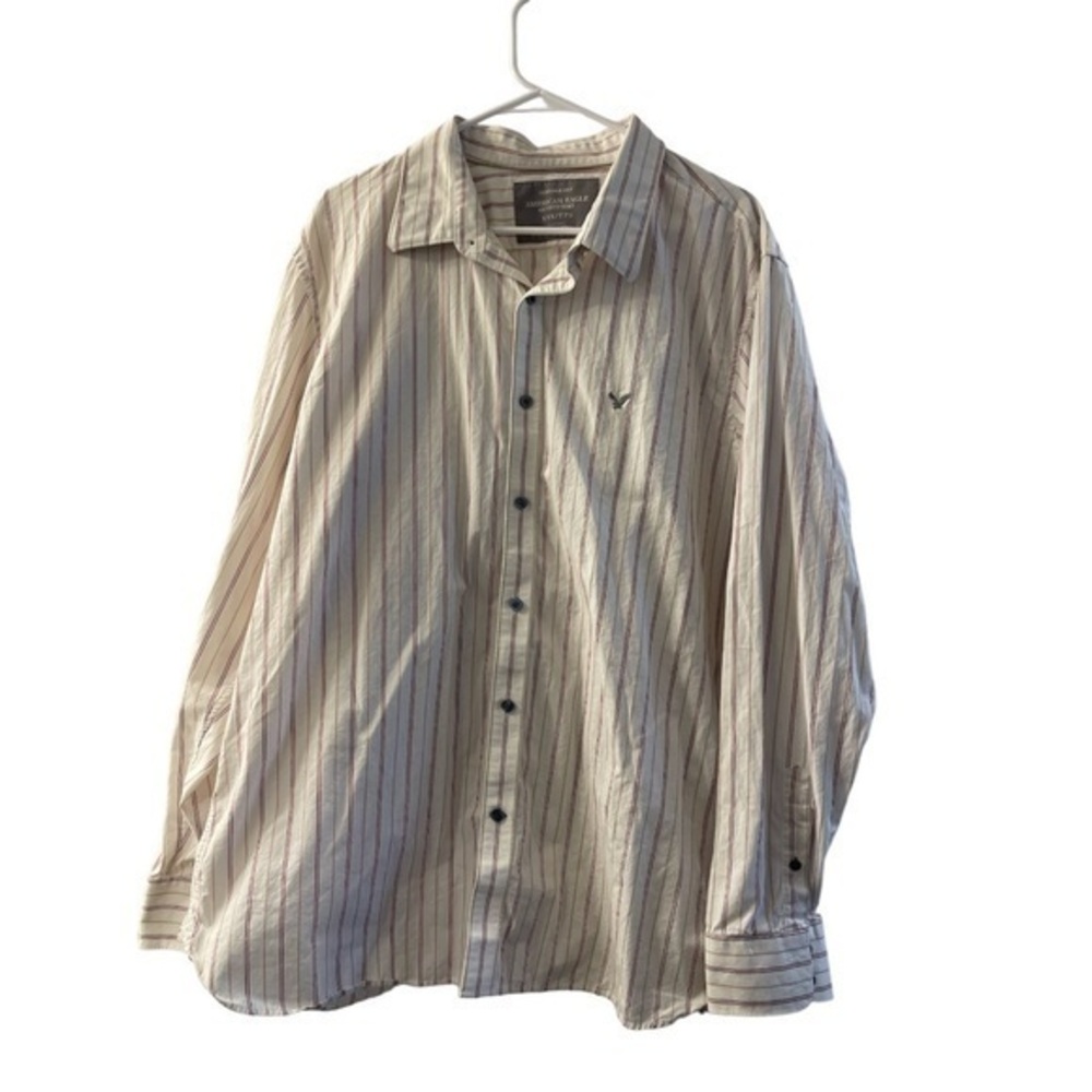 Y2K American Eagle Outfitters Striped Button Down Shirt Size XXL GUC #0598